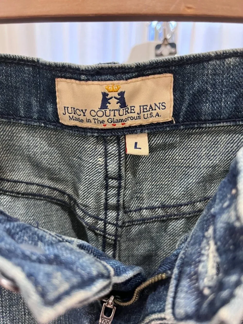 JUICY COUTURE Low Rise Denim Pencil Skirt/Knee Length,Authentic Y2K,SZ L, US8-10 - Picture 8 of 11